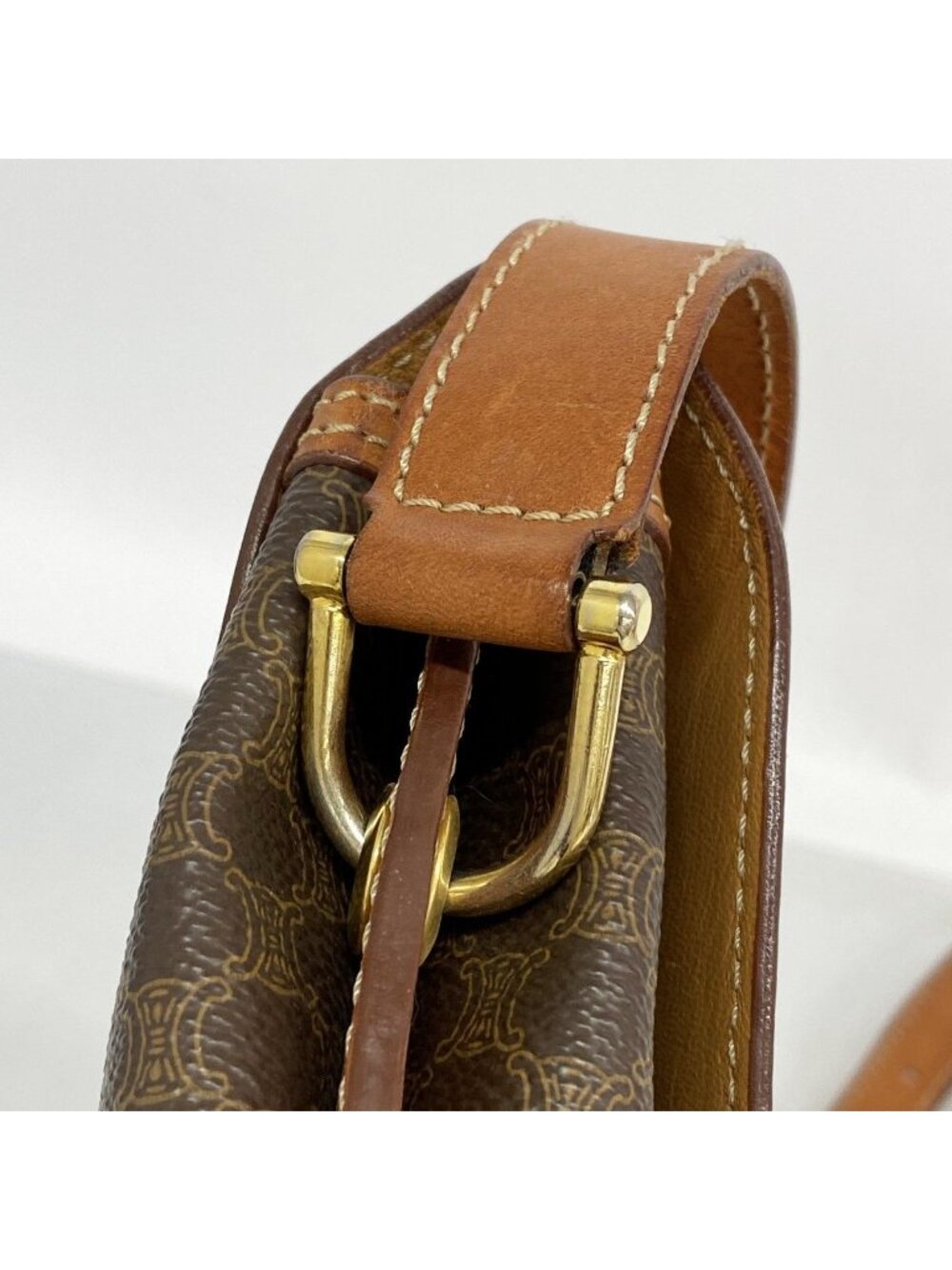 Celine Shoulder Bag Macadam Brown Gold - Picture 6 of 10